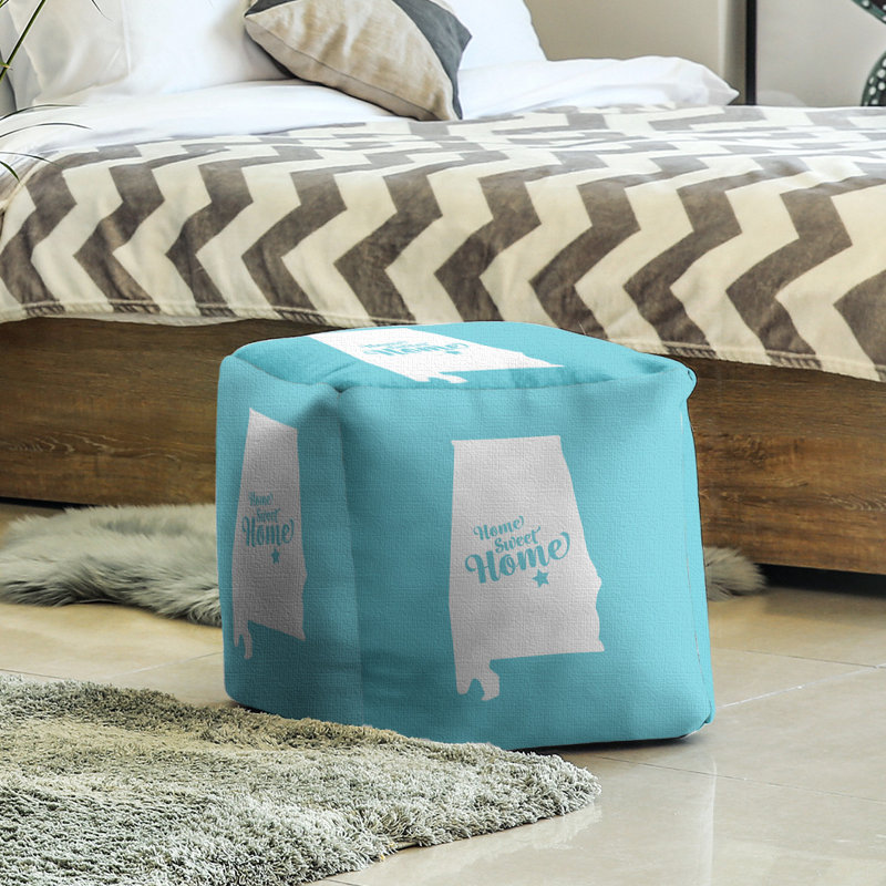 Repose-pieds à cubes montgomery the home, Bleu sarcelle