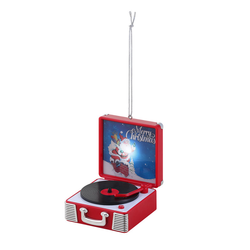 Ornement de tourne-disque en vinyle 3,8 po Magic of Christmas