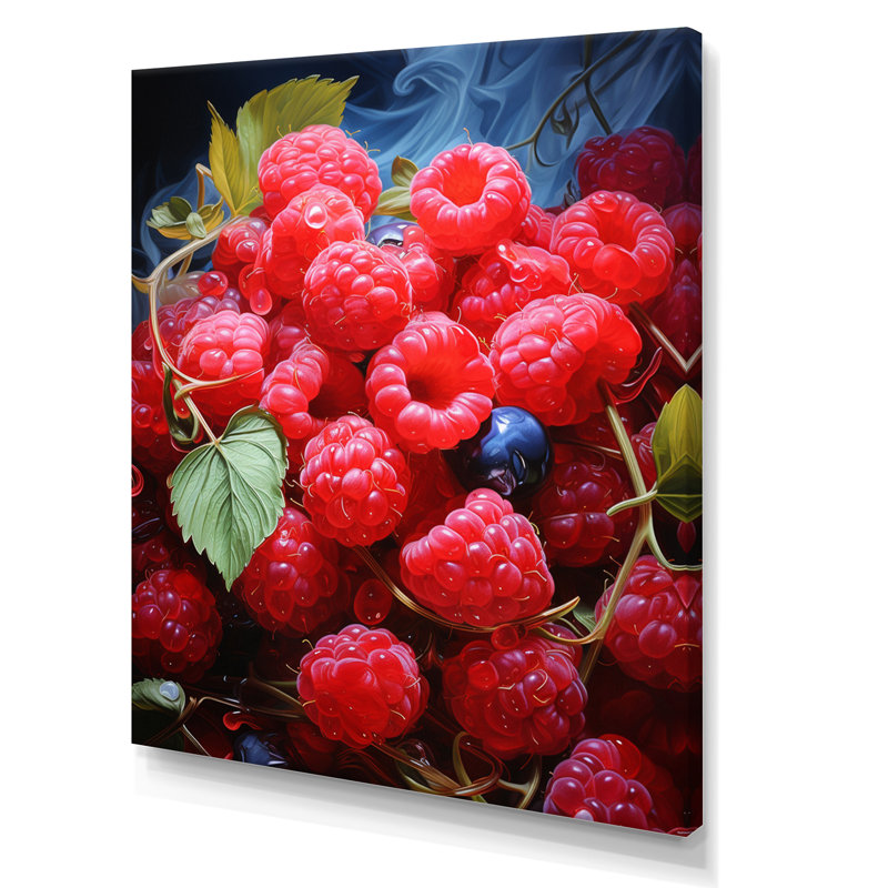 Fruit framboise Rhapsody expressive sur toile, H 20 po x l 12 po x P 1 po