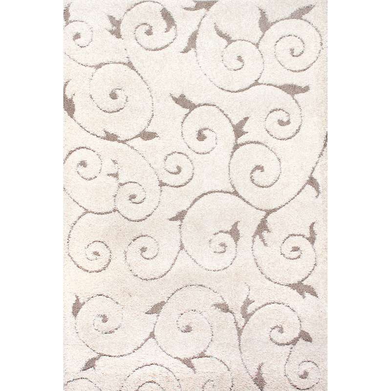 Pipers Contemporary Shag Performance Cream/Beige Rug, Rectangle 7'10" x 10'