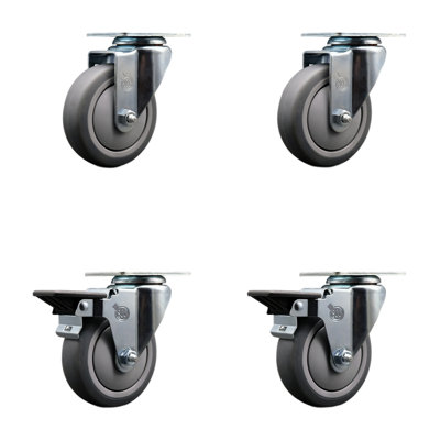 4-Piece Thermo Rubber Caster Set