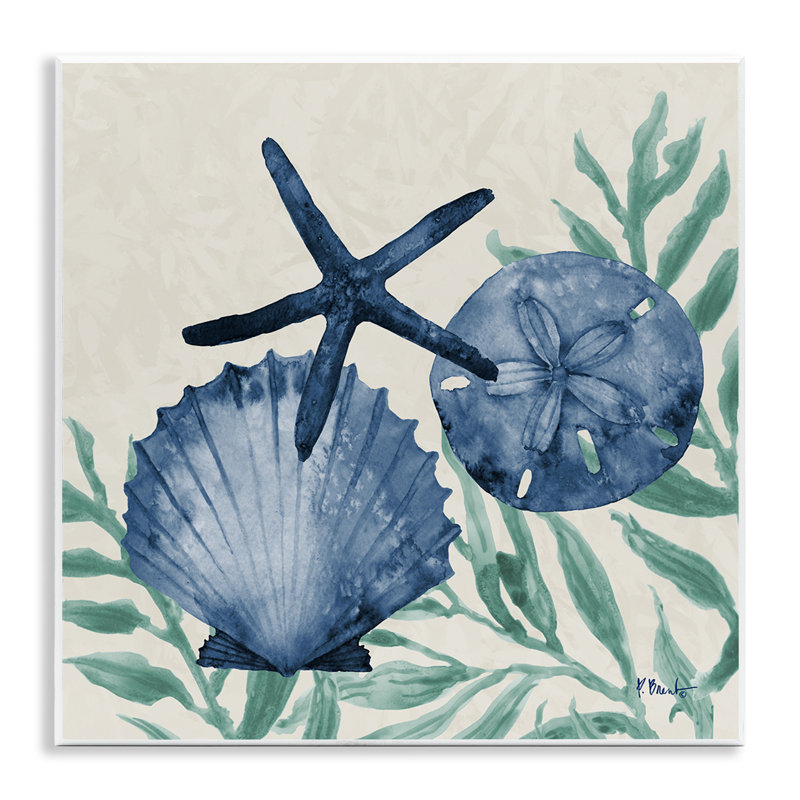 Plaque murale Tampico Shells en bleu, design par Paul Brent