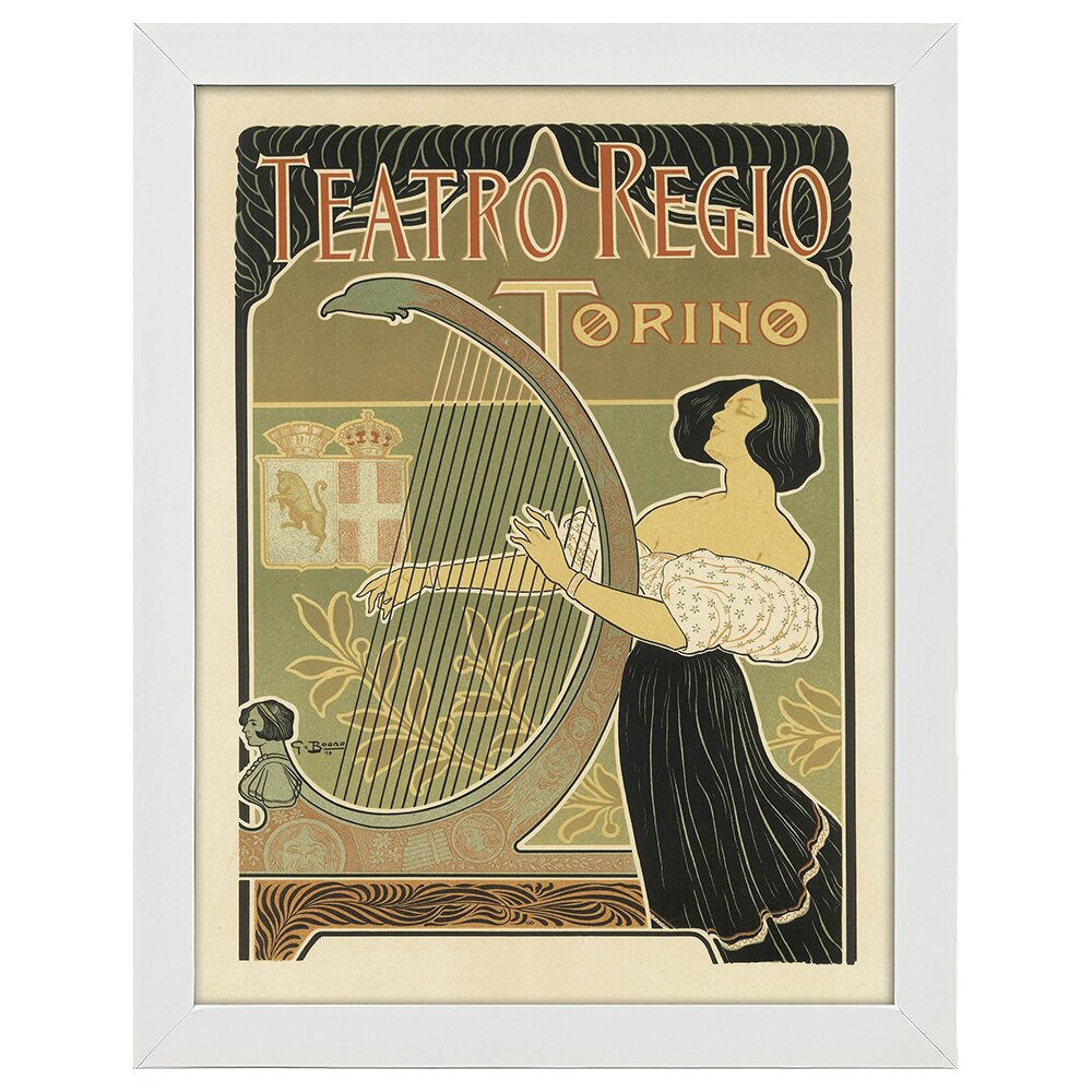 Leinwandbild Vintage Artistic Poster Teatro Regio Torino