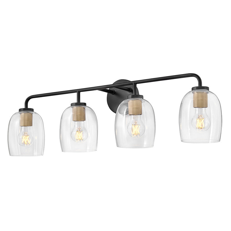 4-Light Bath Vanity Fixture with Clear Glass