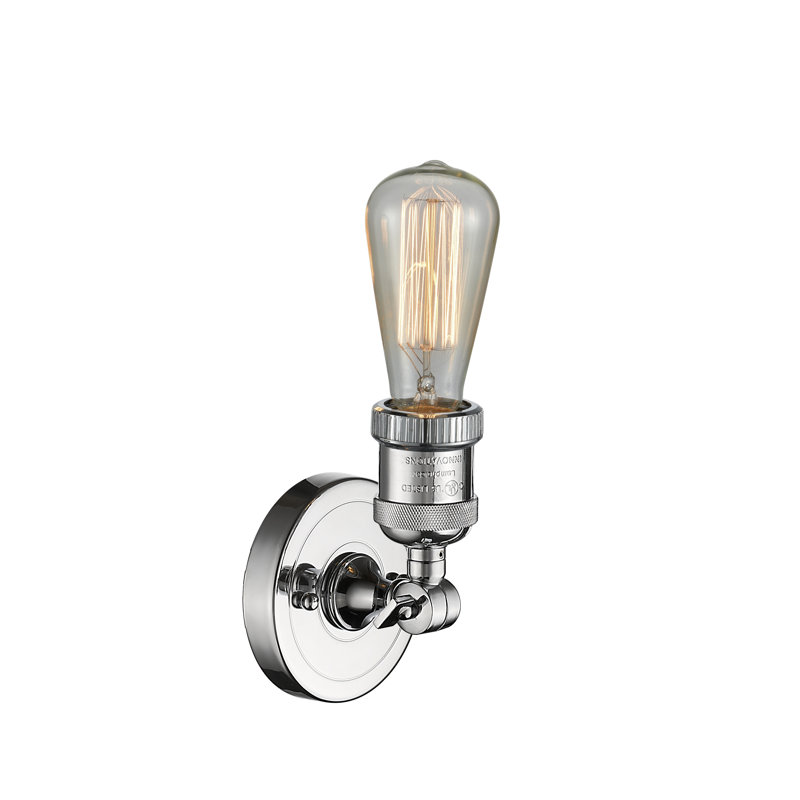Chickerell Armed Sconce, 6 Watt Vinage LED Bulb, Polished Chrome