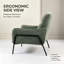 Fauteuil d'appoint confortable en tissu vert et en métal robuste pour la maison