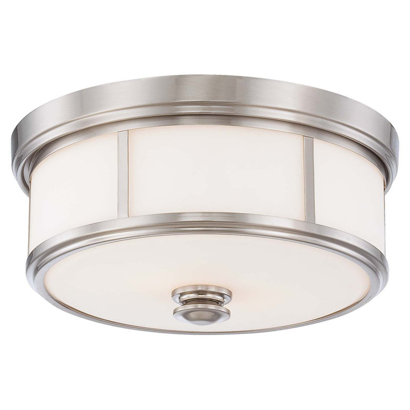 Wilcher Glass Flush Mount, 7" H x 20" W x 20" D, Brushed Nickel