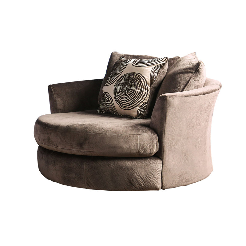 Chaise pivotante et demi en polyester 58 po Adaley, Brun