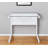33" Clear and White Glass and Stainless Steel Writing Desk