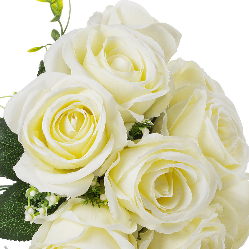 Silk Roses Arrangement in Planter