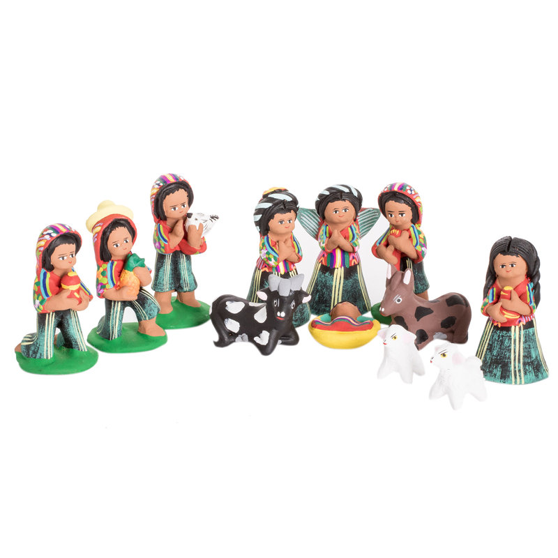 Crèche de Noël en céramique fabriquée à la main Novica (12 pièces)