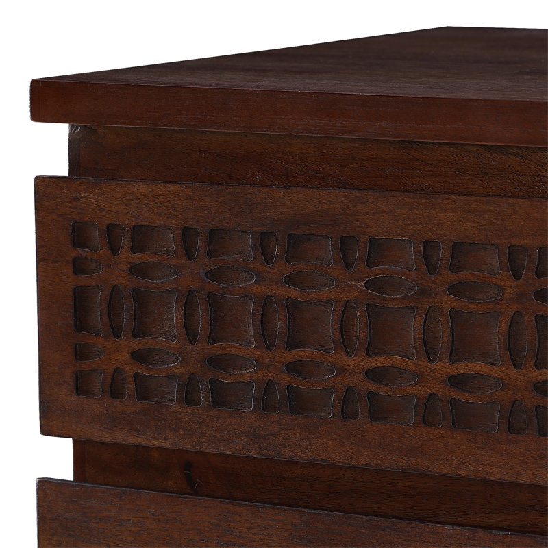 Behling Solid Wood 100cm W 4 - Drawer Chest of Drawers, Brown