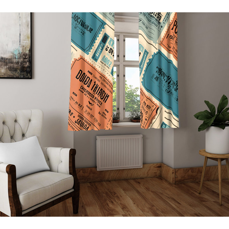 Semi Sheer Curtain Panel Pair, 40" W x 52" L