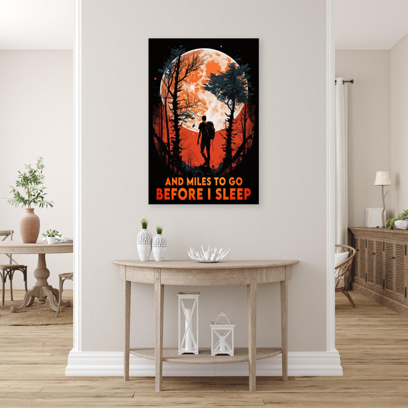 "And Miles Go To Before I Sleep On", impression sur toile, H 14 po x l 11 po x P 1,25 po