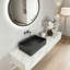 Lavabo de salle de bain rectangulaire en béton 19,68 "gris foncé moderne avec motifs-1374382663