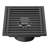 FINE FIXTURES Square Shower Floor Drain, 4 inch Slotted Grate Design, 10-Gauge 304 Stainless Steel, Center Outlet, Fast Drainage, Hair Strainer Included-126703046