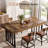 55.12'' Rectangle Wood Dining Table with Metal Frame
