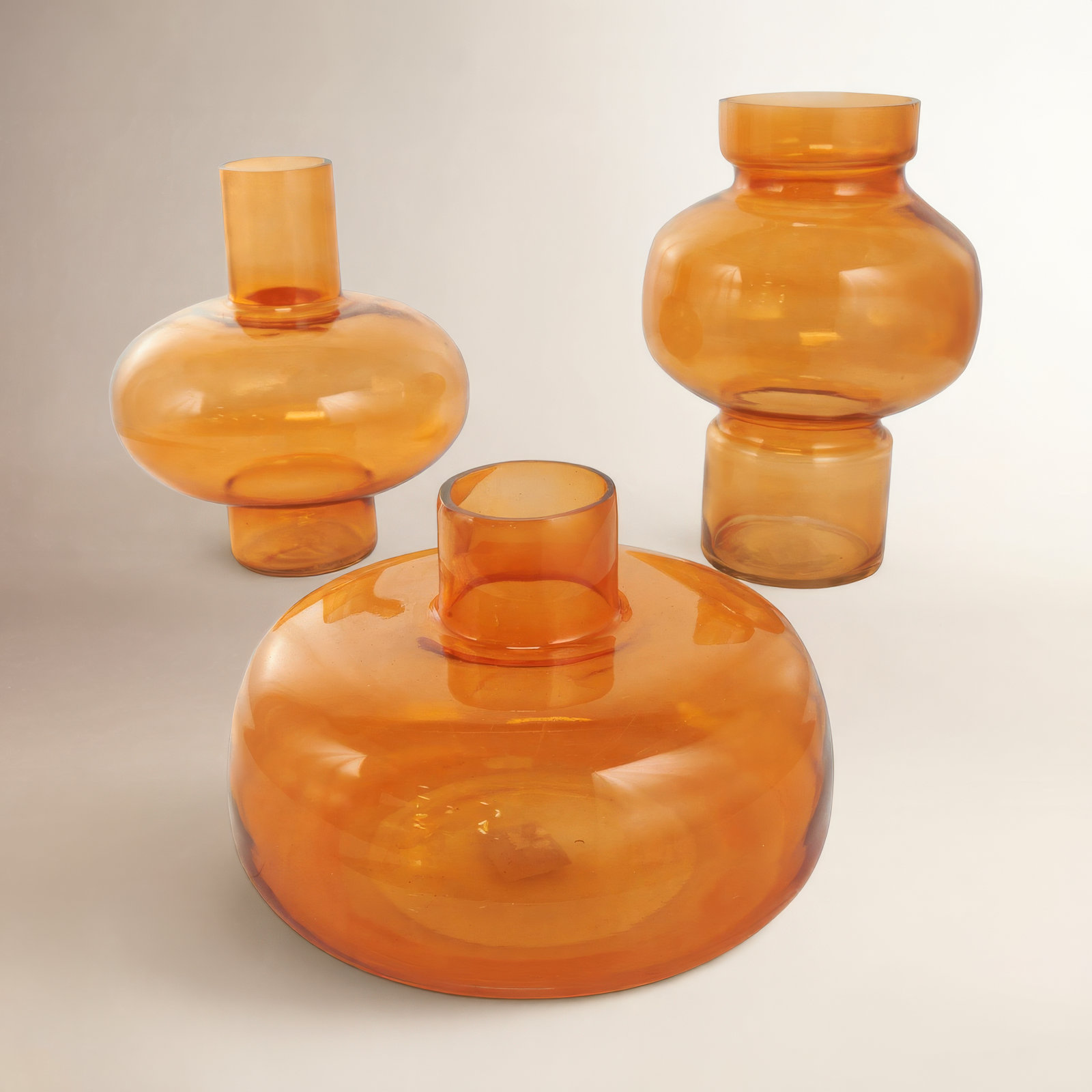 Glass Table Vase, Orange