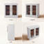 Armoire d'appoint moderne avec cadre en roseau 31 po avec portes en verre et poignées en laiton Alpena-111495542