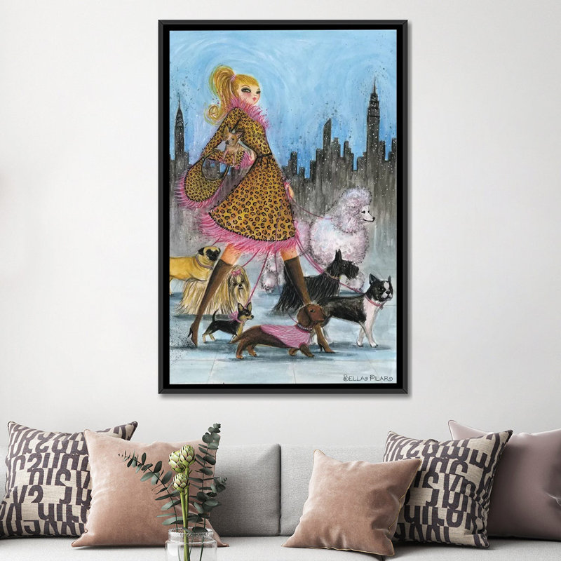 Reproduction de peinture sur toile, H 26 po x l 18 po x P 1,5 po, Toile encadrée noire, Pas de tapis