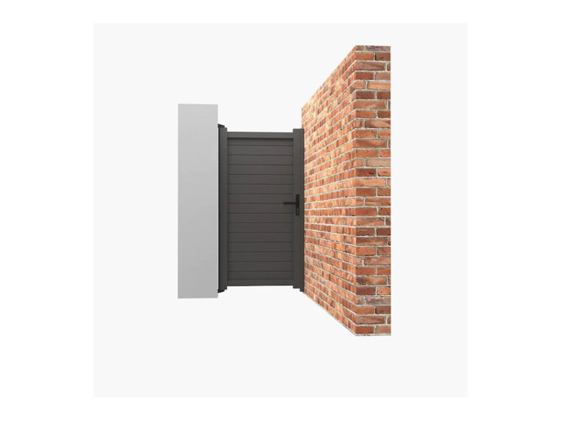 Aluminium Slatted Fencing Kit, Anthracite Grey Slats, 3ft / 900mm High, 50mm Slats, 1 Post + 12 Slats, 1.8m, Above-Ground