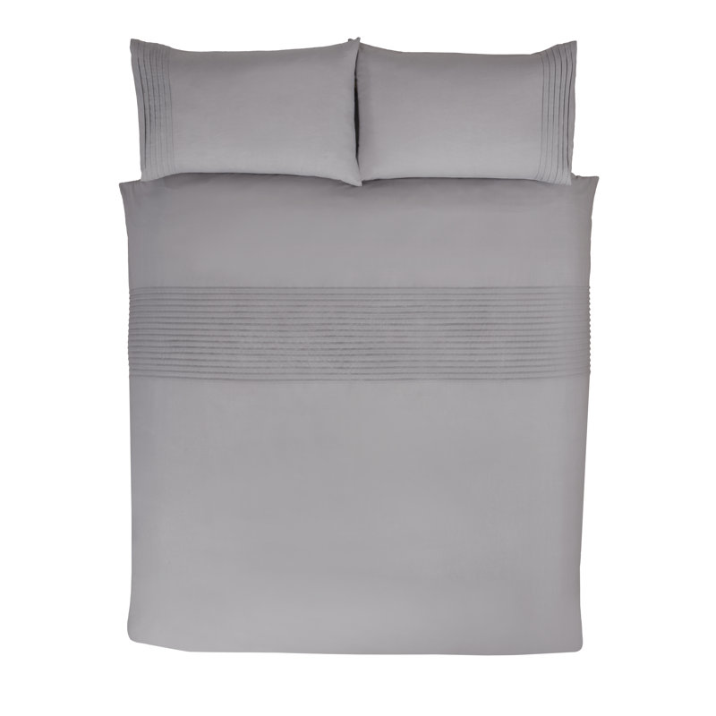 Carolle Polyester Solid Colour Duvet Cover Set with Pillowcases, Super King - 2 Standard Pillowcases