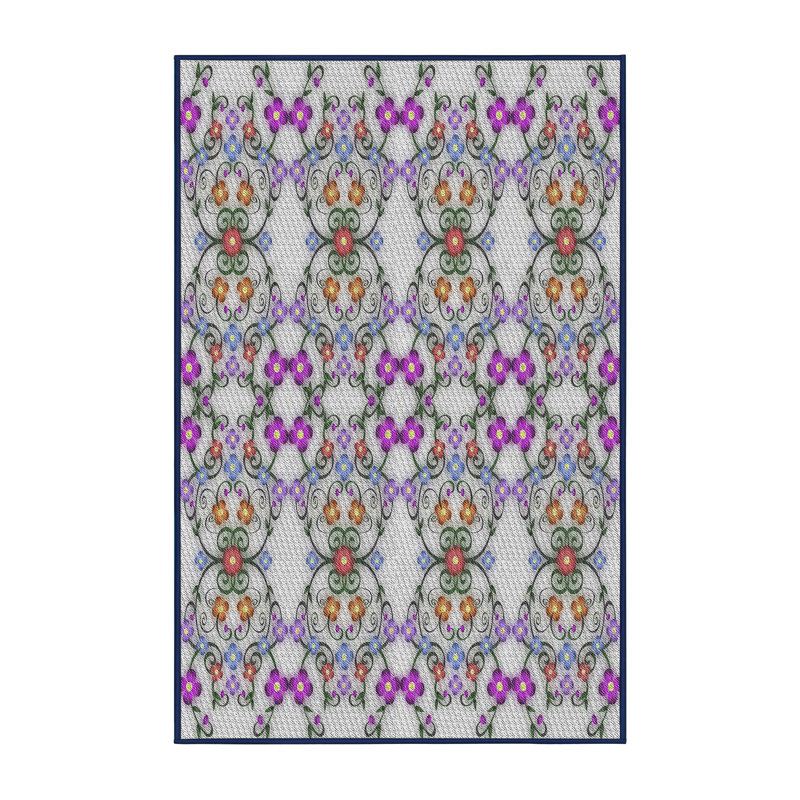 Tapis mauve à motif floral Sammy-Jo, Rectangle 5 pi x 7 pi