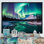 Aurores boréales dans de superbes montagnes de l'Arctique I sur toile