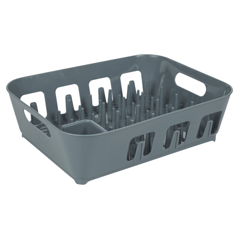 Adjustable Plastic Dish Rack, Grey