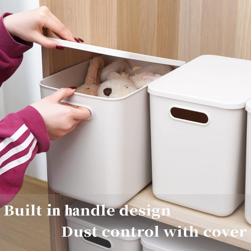 Paniers de rangement en plastique 12 pintes avec couvercle