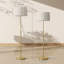 HOMCOM 40cm Floor Lamp with Remote, Height Adjustable, Linen Shade, Gold