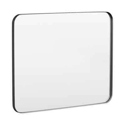 Cozy Design Tempered Glass Framed Wall-Mounted Bathroom Vanity Mirror