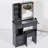 29.2" Small Size Left Drawer Desktop Vanity Table + Cushioned Stool, 2 AC+2 USB Power Station, Hair Dryer Bracket, Extra Large Touch Control Sliding LED Mirror, Tri-Color Switching, Brightness Adjust, Makeup Vanity-1167825457