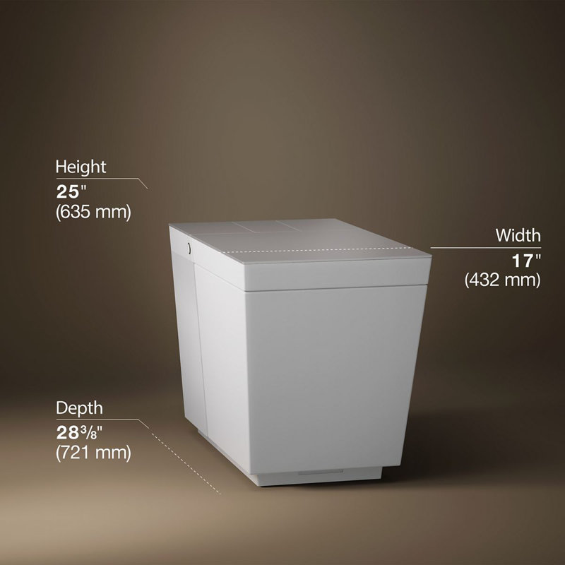 Toilette allongée intelligente une pièce à double chasse Numi 2.0, Blanc