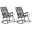 Ensemble de chaises berçantes d'extérieur 2 pièces Outsunny, ensemble de chaise berçante pliante pour patio avec appui-tête