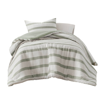 Premium Bedding Sets, Sage Green Polyester Comforter With Modern Minimalist Style