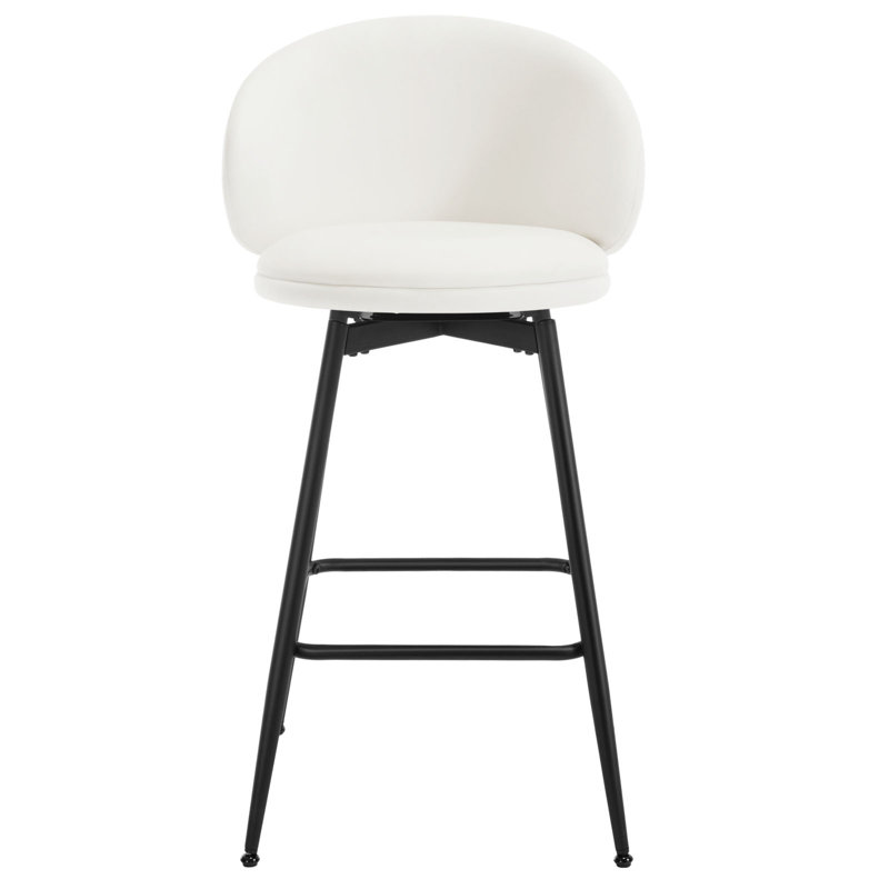 Tabourets pivotants rembourrés, Crème, Tabouret de comptoir (siège d'une hauteur de 25 p, 2