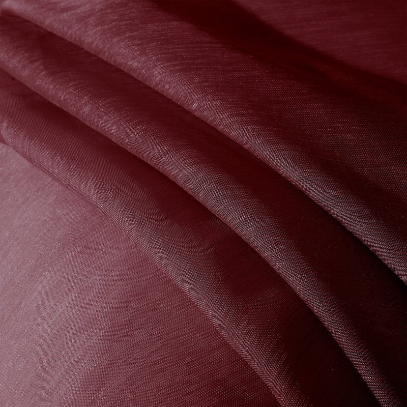 Makeira Semi Sheer Curtain Pair, Burgundy, 2 Panels