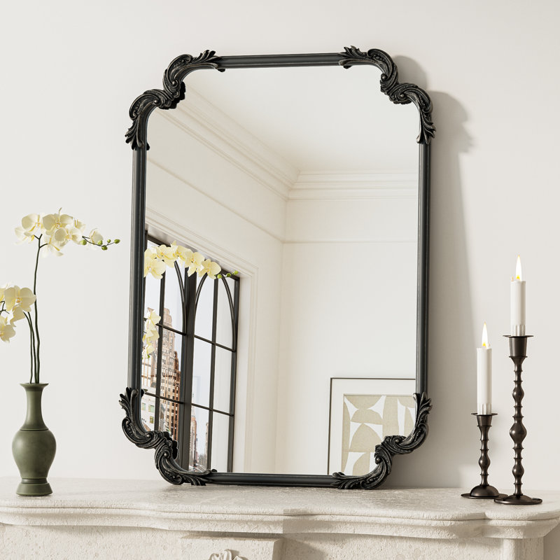 Miroir d'appoint Genan, 30 po x 22 po, Noir antique