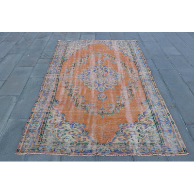 Vintage Turkish Oushak Rug in Muted Tones - Ideal for Living Rooms with Woolen Craftsmanship