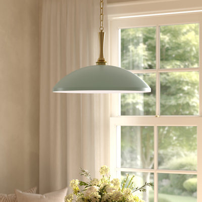 Delarosa 20.25-inch 1-Light Pendant in Heritage Green and Champagne Bronze