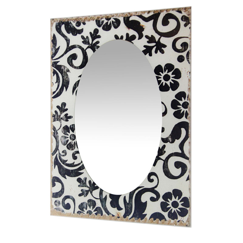 Dieterich Francophile Rectangle Glass Wall Mirror 23.5 Inches - Black and White