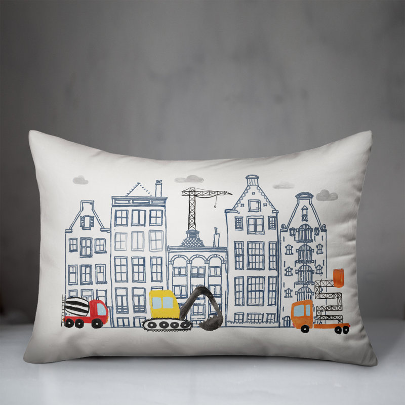 Housse et insert de coussin rectangulaire Juvie Doodle Buildings