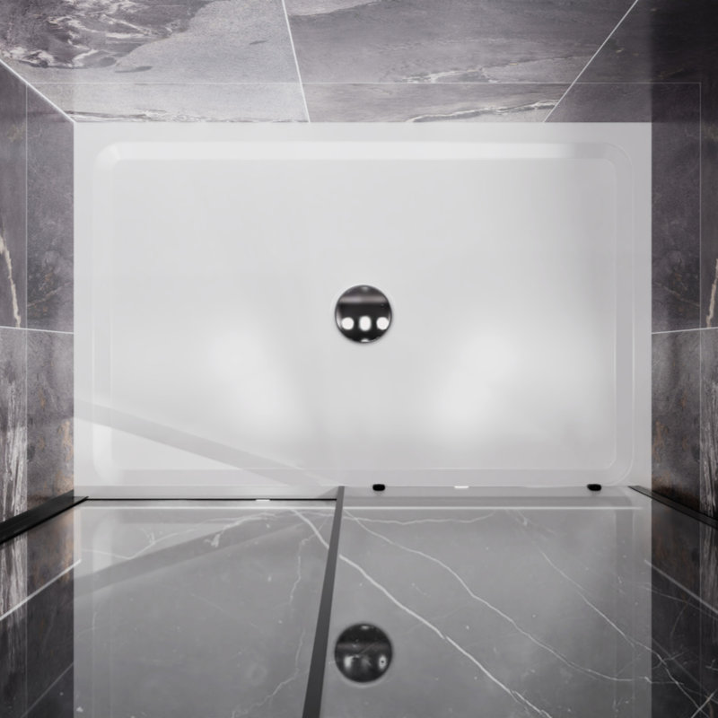 Base de douche à 4 parois en alcôve Goodyo 32 po x 48 po, blanc