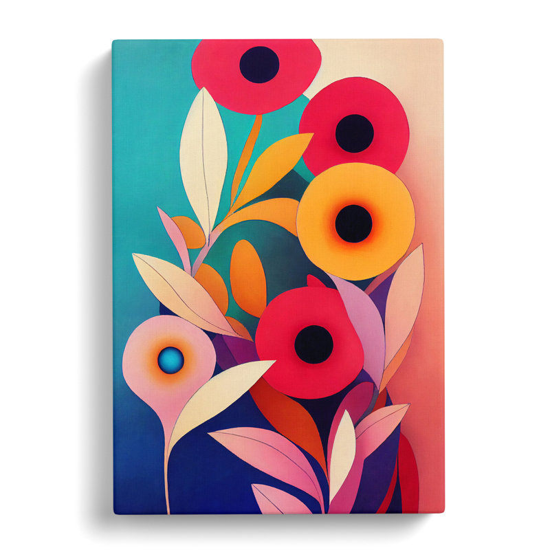 Texian Floral Abstract - Wrapped Canvas, 76cm H x 50cm W x 3cm D