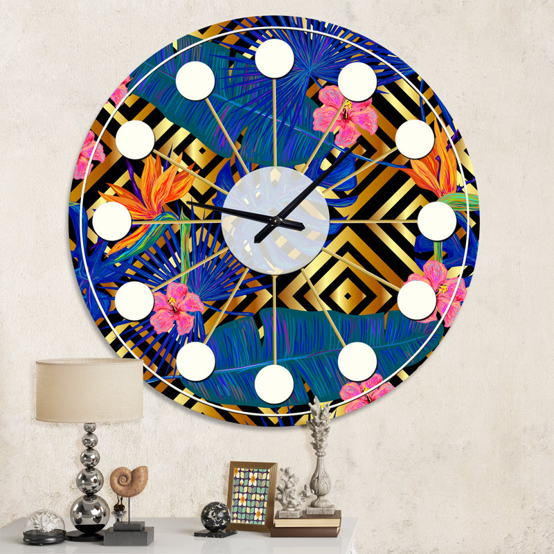 Abstract Abstract Design I - horloge murale moderne Mid-Century, Moyenne