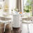 Modern 31.5" fluted round dining table with a silver outline-1844694037