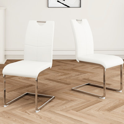 Chaises de salle à manger 2 pièces avec siège en similicuir, pieds en métal, ergonomiques, pour plusieurs pièces, imperméables, décorations ergonomiques fascinantes et pratiques, élégantes et simples