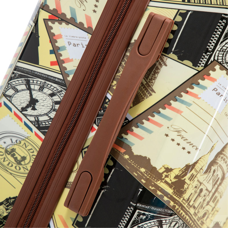 20 "/ 24" / 28 "3 pièces / ensemble de valise à roulettes pour PC, valise de transport, avec motif imprimé et serrure à combinaison (timbres de ville)
