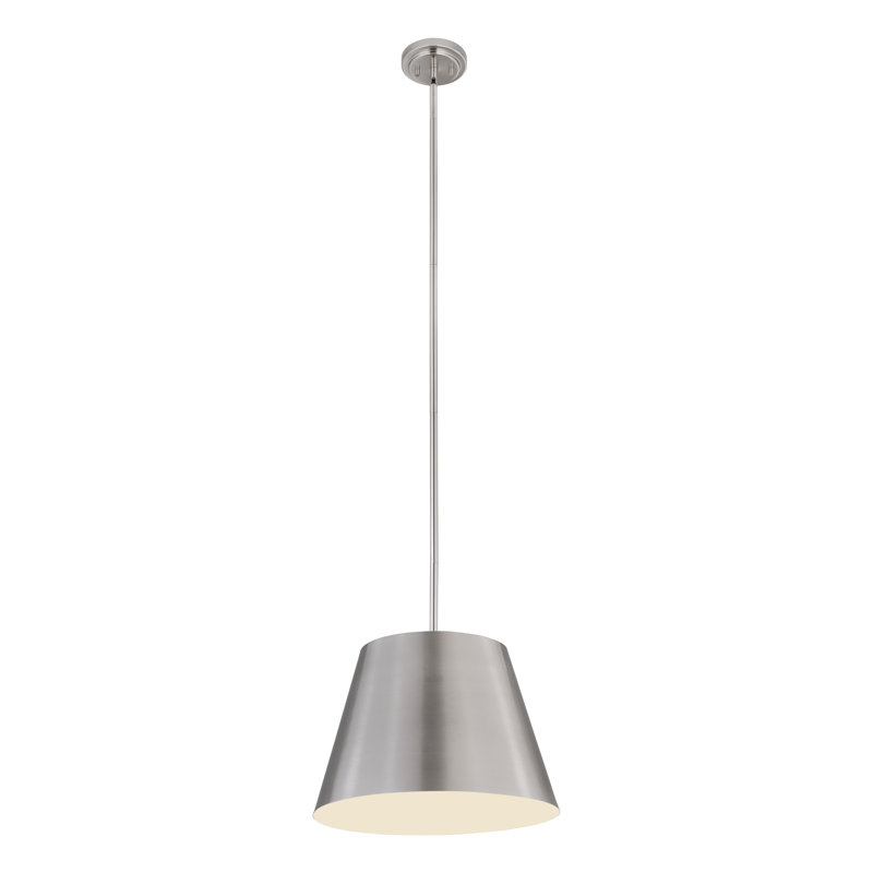 Luminaire suspendu à 1 lumière Wolleik, H 94,5 po x l 18 po x P 18 po, Nickel brossé